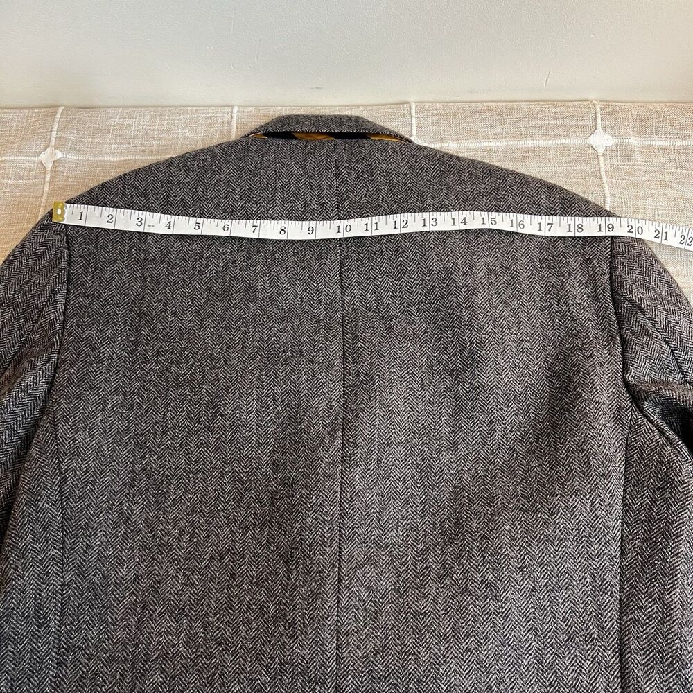 Lauren Ralph Lauren Grey Herringbone 100% Wool Blazer Sport Coat Men’s 44R Slim - Picture 9 of 10